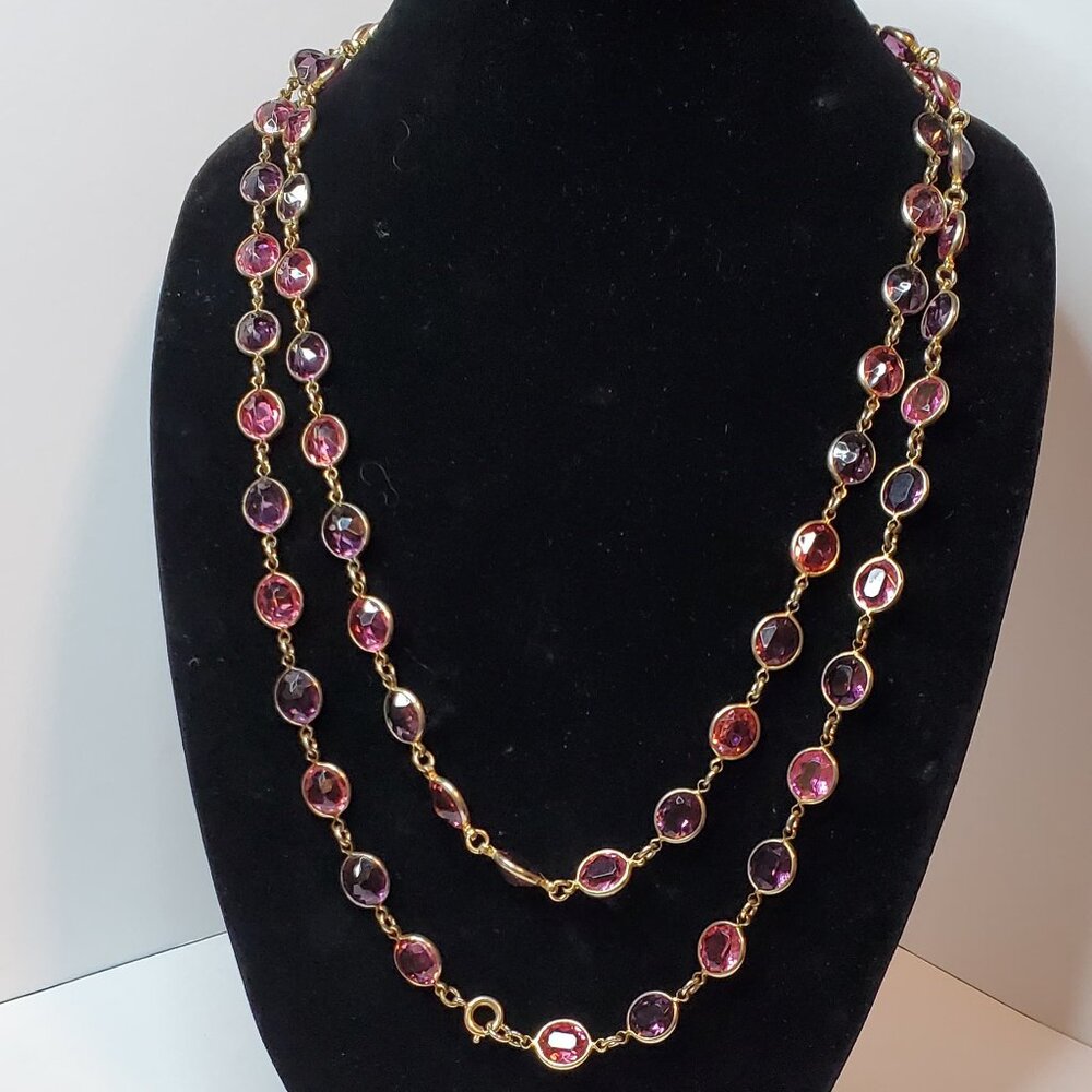 Pink and Purple Long or Double Layered Necklace